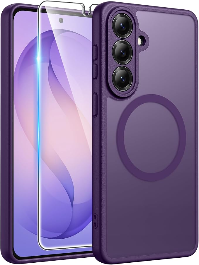 FNTCASE for Samsung Galaxy S26 Plus Case, Fit for Magsafe, Screen Protector | Full Camera Protection, Translucent Matte, 14FT Military Grade Drop Proof, Shockproof Protective Phone Cover, Purple by FNTCASE
