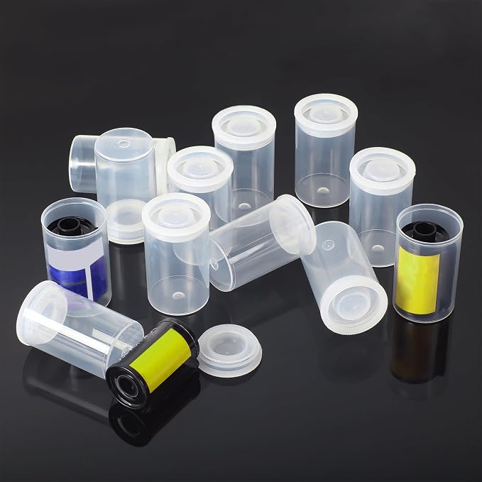 Quacc 12 PCS Film Canisters with Caps, Clear Film Canister for Rockets | Tight Fitting Lid, Sturdy and Reuse, Empty, Plastic Film Canister Case for Science/Art Project, Storage Small Items - Image 2