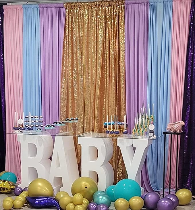 Gold Sequin Backdrop,5FT x 7FT Sequin Photography Backdrop Curtain for Party Decoration - Image 6