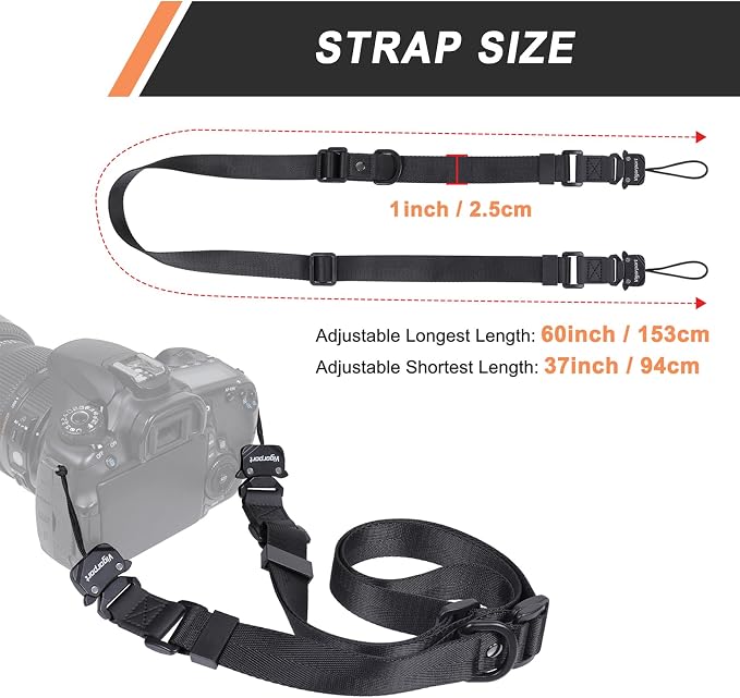 Vigorport Camera Strap, Crossbody Shoulder Strap, Camera Neck Strap with Quick Release Metal Buckle for DSLR/Binoculars - Image 2