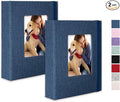 Small Photo Album 5x7, Pack of 2 Linen Picture Book, Each Mini 26-Page Album Holds 52 Photos, Art Presentation Folder for Postcards & Picture Storage by CHERRICH