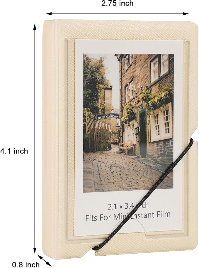 2x3 Instax Mini Photo Album, 28 Pockets. Beige, 2PK | Portable Wallet Size Album Stores 2x3 inch Instant Photos. Fits Polaroid, Instax Mini, Kodak Mini Prints and Zink. - Image 2
