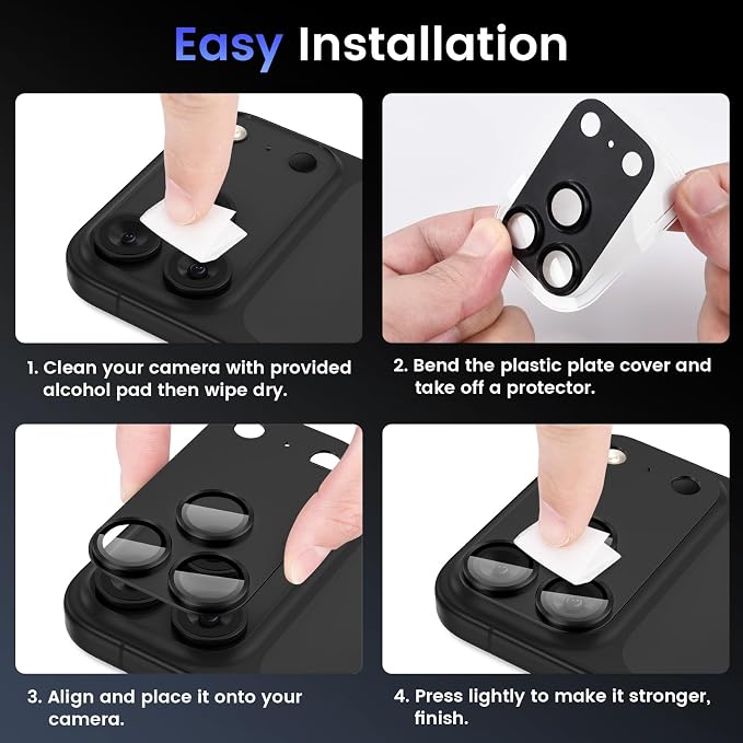 Tensea for iPhone 17 Pro Camera Lens Protector | Metal Aluminum Alloy Tempered Glass Cover Camera Screen Protector Accessories, Case Friendly - Image 7