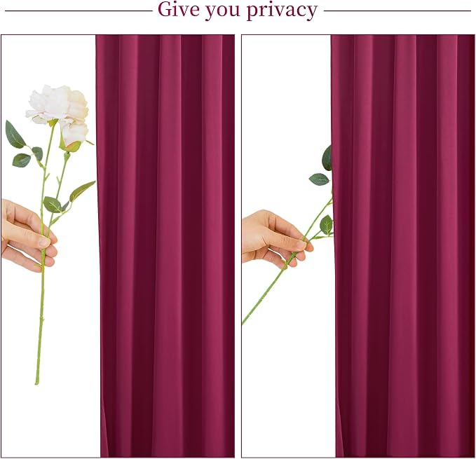8 Panels Burgundy Backdrop Curtain for Wedding Parties Wrinkle Free Maroon Photo Curtains Backdrop Drapes Fabric Decoration for Birthday Bridal Shower Ceremony 40ft(W) x 10ft(H) - Image 7