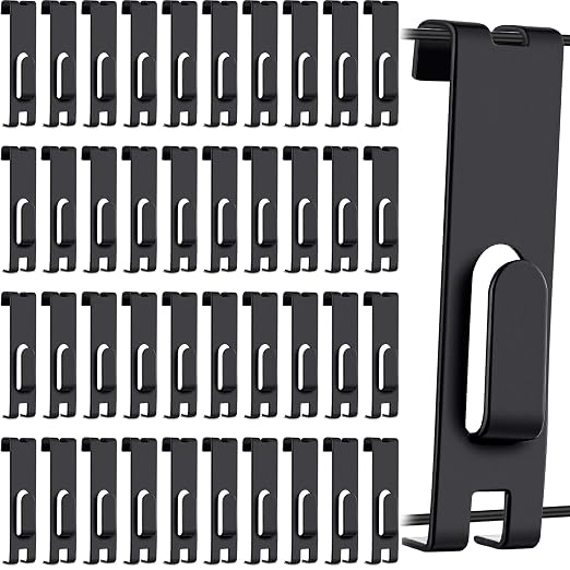 Chumia 50 Pieces Gridwall Hooks Hangers Notch Display Hooks Utility Gridwall Hanging Hooks Accessories for Picture Photo Frame Painting Artworks Panel Office Home Grid Panel (Black) by Chumia