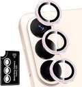 for Samsung Galaxy S26 Camera Lens Protector, Individual Metal Ring Tempered Glass Lens Cover, [Strong Adsorption] Scratch Resistant Ultra-Thin HD Clear Lens Cover, 1 Set-Pink by Btscase