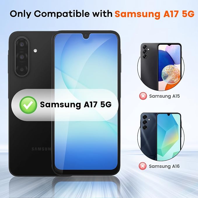 3+3 for Samsung Galaxy A17 5G Privacy Screen Protector Camera Protector | 9H Tempered Glass Cell Phone Protector Camera Lens Protector - Image 2