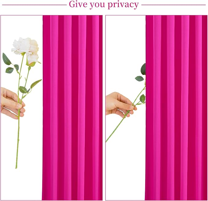 6 Panels Fuchsia Backdrop Curtain for Parties Birthday Party Wrinkle Free Hot Pink Photo Curtains Backdrop Drapes Fabric Decoration for Wedding 30ft(W) x 10ft(H) - Image 7