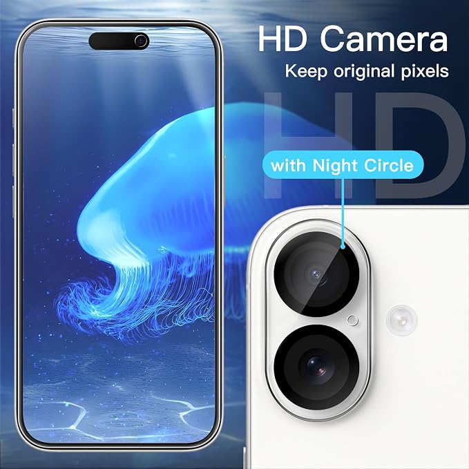 JETech Privacy Screen Protector for iPhone 16, 2+2 Pack | Anti-Spy Tempered Glass, with Camera Lens Protector, Easy Installation Tool - Image 6