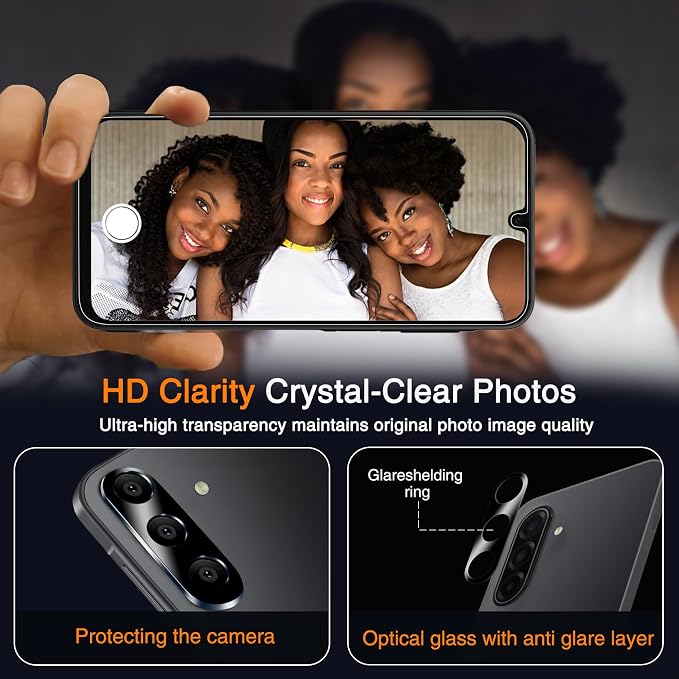 Wiaocit Tempered Glass Privacy Screen Protector for Samsung Galaxy A17 5G | 3+3 Pack, 9H Hardness, Camera Lens Protector, Installation Frame, Bubble Free, Case Friendly - Image 6