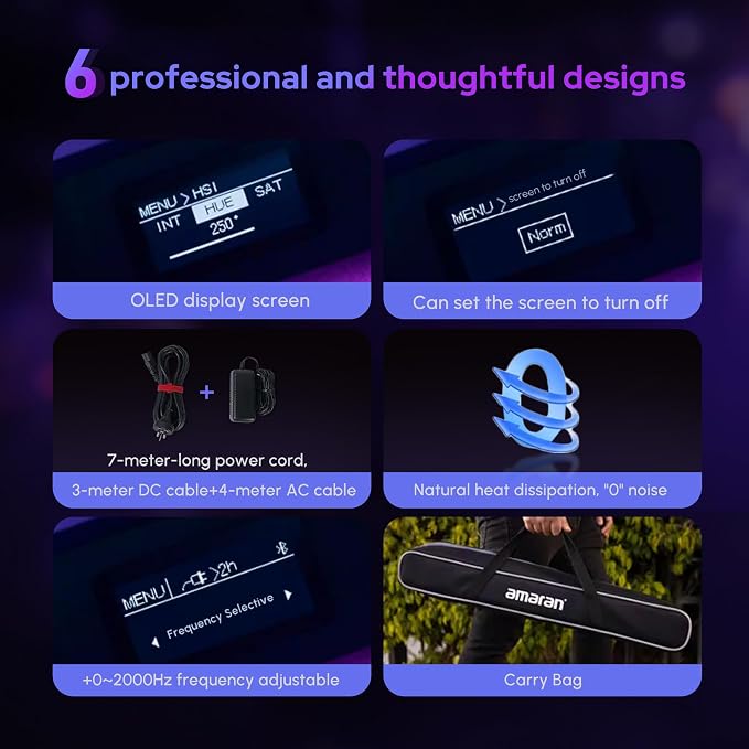 Aputure Amaran T4C 40W RGBWW LED Tube Light,APP/DMX Control,47.2Inch/120cm | Stick Light,2500-7500K CCT,Rechargeable Battery,15 Lighting FX,for Video,Photo,Vlogging,YouTube,Live Streaming - Image 7