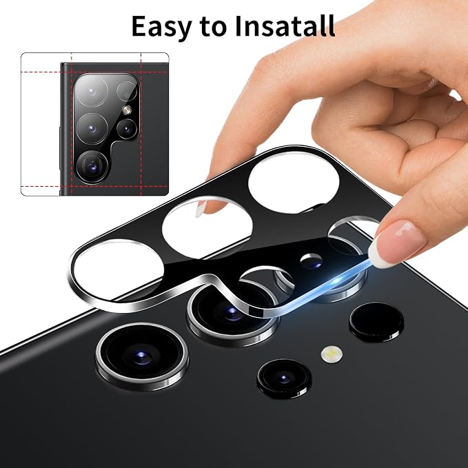 3 Pack Camera Lens Protector for Samsung Galaxy S25 Ultra, Tempered Glass Camera Protector Lens Cover, Ultra HD, 9H Hardness, Anti-Scratch, Case Friendly, Easy to Install [No Affect on Night Shots] - Image 5