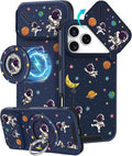 Buleens for iPhone 17 Pro Max Case 6.9 Inch - with Ring Stand & Camera Cover Aesthetic Cute Designed for Women Girls Girly Cartoon Astronaut Phone Case for iPhone 17 Pro Max Compatible with Magsafe by Buleens