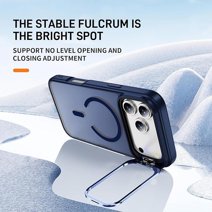 for iPhone 17 Pro Case,Magnetic iPhone 17Pro Phone Case with Screen Protector [Compatible with MagSafe] Built-in Stash Stand,Translucent Matte Shockproof Cover-Cosmic Orange - Image 4