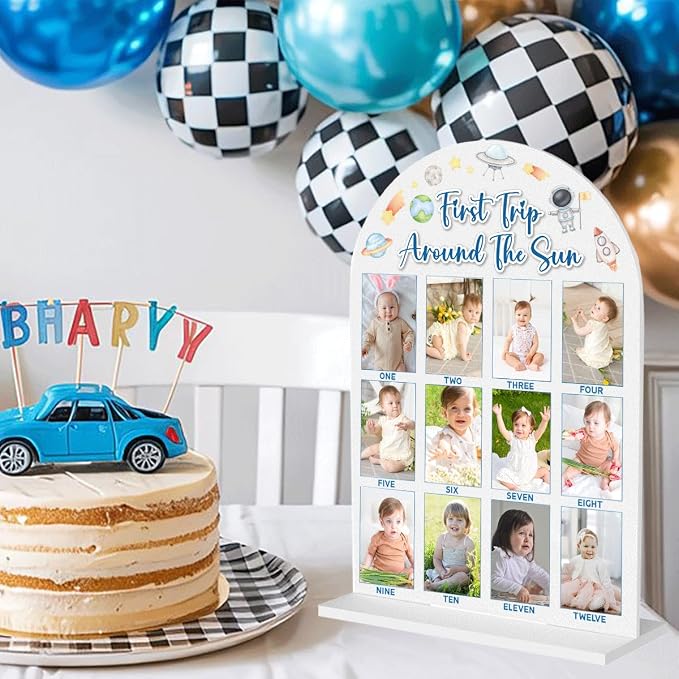 My First Year Photo Board Baby Milestone Signs One Year of Baby Photo Board, Best Babies Keepsake 10x14 Inches Acrylic Sign Decor Fits 2" x 3" Photo A16 - Image 4