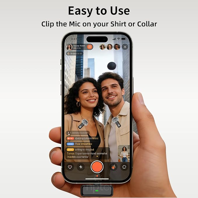 NPTCL Wireless Lavalier Microphone for iPhone iPad Android, Mini USB C Mic | 24H Charging Case, Digital Charge Display, Noise Reduction for Content Creator Video Recording Vlog Podcast YouTube TikTok - Image 7