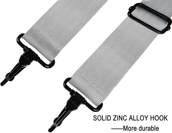 Shoulder Strap, Durable 55" Universal Replacement Laptop Shoulder Strap, Adjustable Comfortable Belt with Metal Hooks for Briefcase, Computer Messenger Bag, Laptop Case Luggage/Duffel/Camera, (Grey) - Image 3