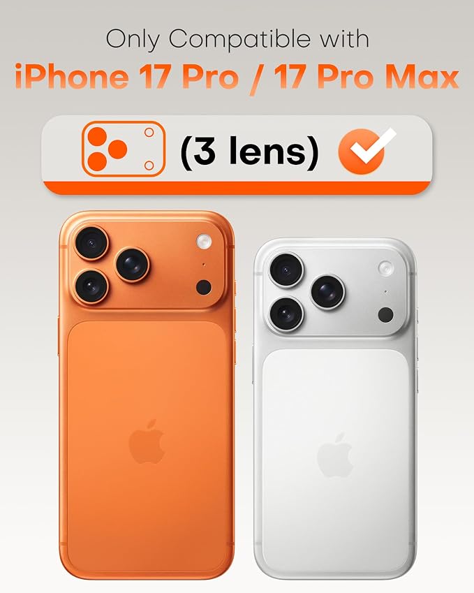 TOCOL Camera Lens Protector for iPhone 17 Pro Max/iPhone 17 Pro Tempered Glass HD Individual Scratch Resistant Camera Cover Accessories Case Friendly 2 Pack（Clear） - Image 2