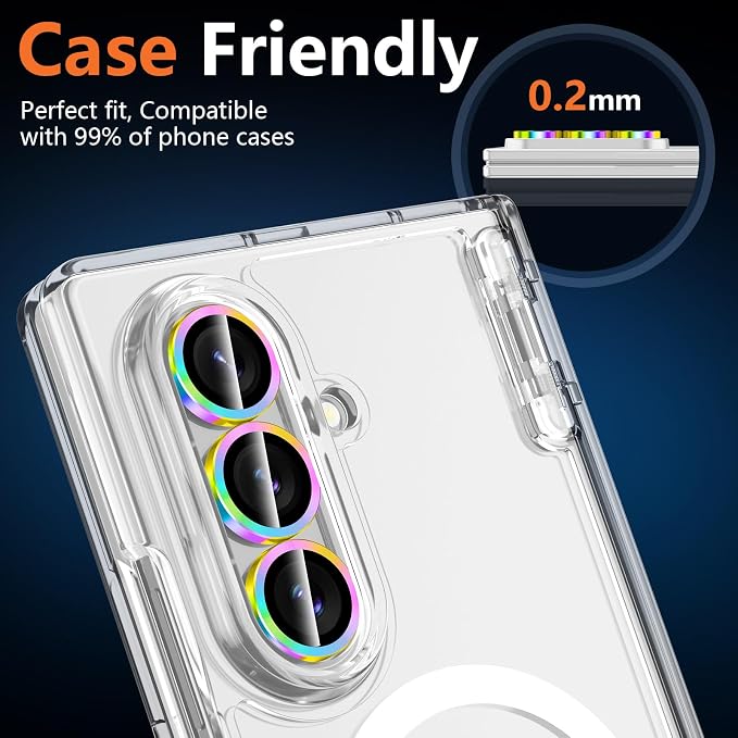 for Samsung Galaxy Z Fold 8 Ultra Camera Lens Protector, Individual Metal Ring Tempered Glass Lens Cover, [Strong Adsorption] Scratch Resistant Ultra-Thin HD Clear Lens Cover, 1 Set-Colorful - Image 6