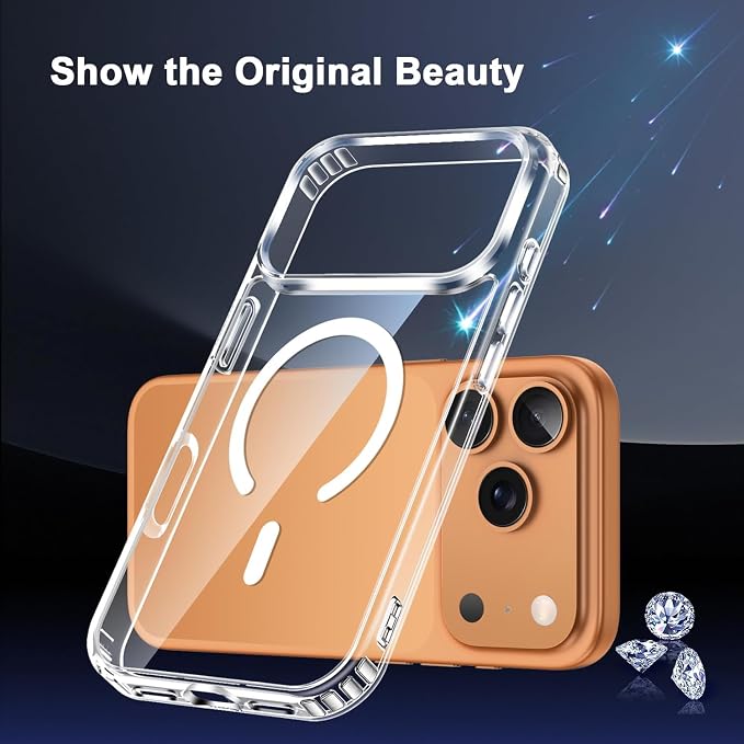 for iPhone 17 Pro Case Clear,Magnetic iPhone 17Pro Case with Screen Protector & Camera Protector [Compatible with MagSafe], Shockproof TPU Cover for iPhone Pro 17 Phone Cases-Transparent - Image 2