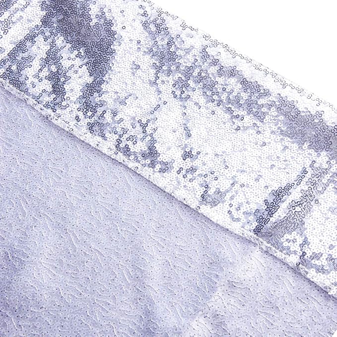 SquarePie 8x8ft Silver Sequin Backdrop, High Density Non-Transparent Glitter Curtain for Photography, Birthday, Wedding Party Decorations, Thick Solid Background with 4" Rod Pocket, 1 Panel - Image 8