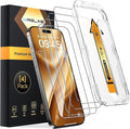 MRGLAS 4-Pack TOP 9H+ Tempered Glass for iPhone 15 Pro Screen Protector | [Auto Alignment Kit] [10X Military Protection] UNBREAK Tempered Glass Flim 6.1 inch Longest Durable Case-Friendly by MRGLAS