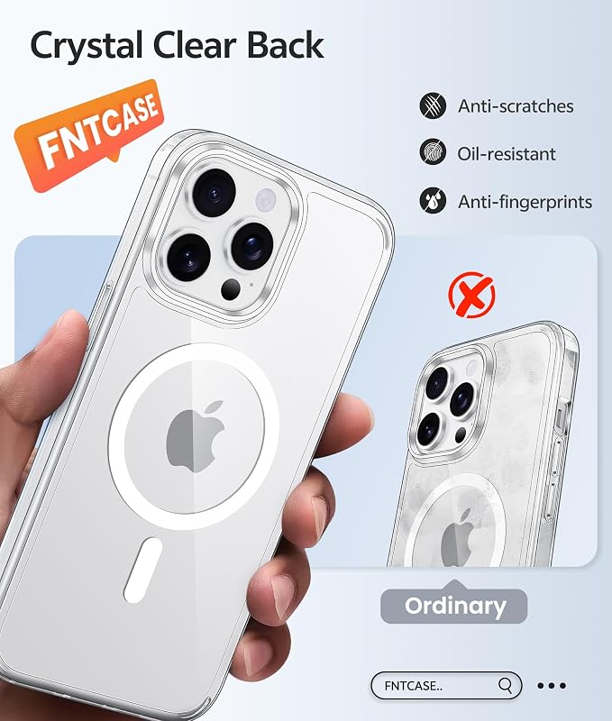 FNTCASE for iPhone 14 Pro Case, Compatible with Magsafe, Screen Protector | Anti Yellowing, Magnetic Phone Cases, 14FT Military Grade Drop Protection, Slim Shockproof Protective Cover, Clear - Image 6