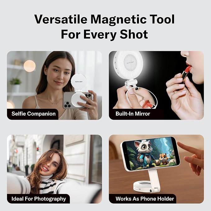Selfie Light Magnetic - Cell Phone Ring Lights Mirror Cell Phone Attachment - Image 6