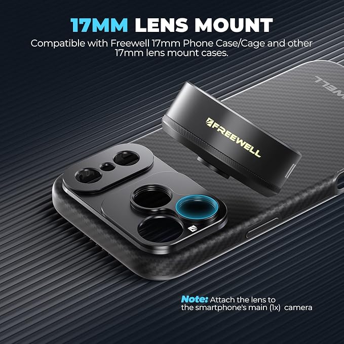 Freewell 1.55x Blue Anamorphic Lens for 17mm Mount iPhone & Samsung | Cinematic Smartphone Lens with Ultra-Wide View, Sci-Fi Blue Flare, and Enhanced Video Quality - Image 8
