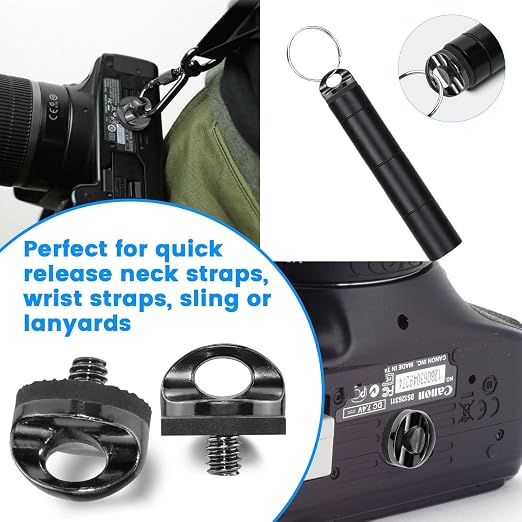 1/4" Camera Neck Strap Screw Holder, SDTC Tech 2 Pack 1/4-20 Thread Camera Screws with Rubber Washer for Quick Install/Release Wrist Strap Sling | 2 Pack 1/4-20 Thread Camera Screws with Rubber Washer for Quick Install/Release Wrist Strap Sling - Image 7