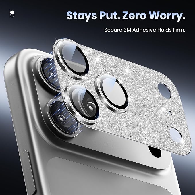Hoerrye for iPhone 17 Pro Max Camera Lens Protector - 12FT Shatterproof | Military Grade Protection, Strong Adsorption, 9H+ Tempered Glass Camera Screen, Full Protective Cover, Case Friendly - Image 5
