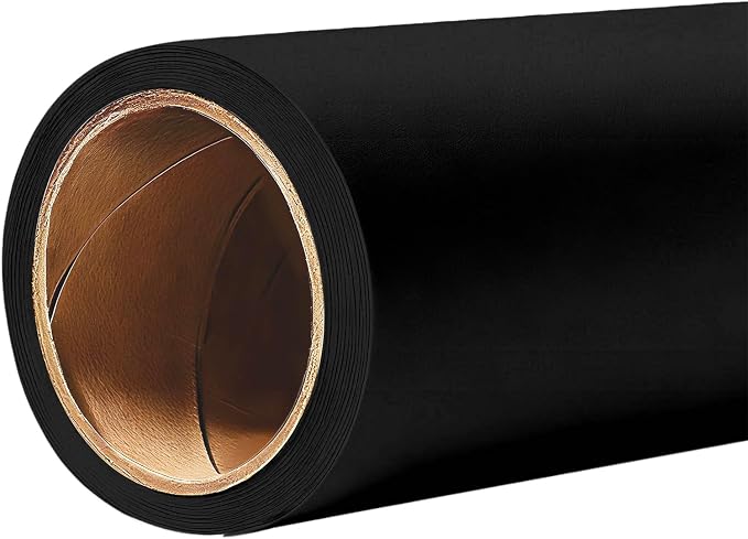 YSKE-Seamless Black Paper Backdrop Roll for Photography, Photo Background, and Photoshoot Cover–Roll of Paper with Backdrop Cover for Background Stand,Thick Anti-Wrinkle Matte(53''x16.4' Black) by YSKE
