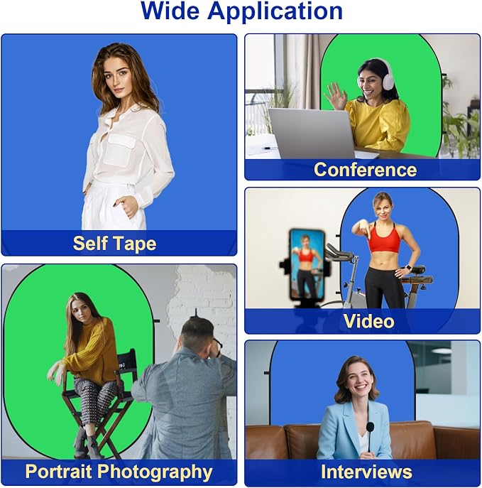 Kate Collapsible Pop-Up Blue Green Backdrop for Self-Tape Auditions 588 | Collapsible Backdrop 5'x6.5'Blue Green Portable Photography Background for Self-Tape Auditions, Professional Headshots - Image 7