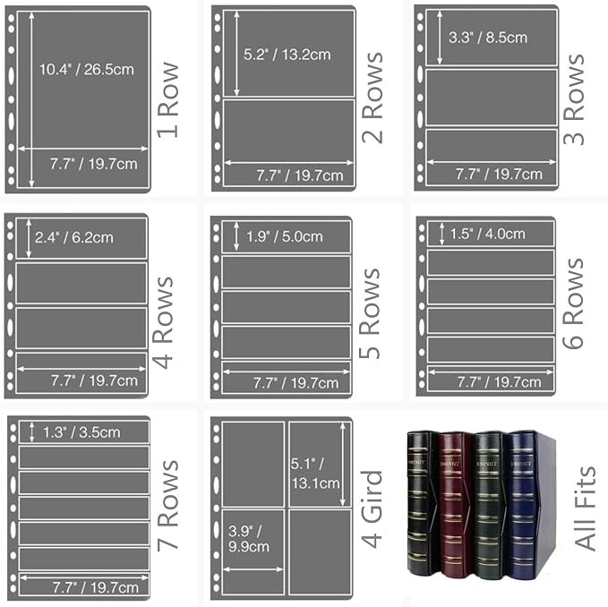 MUDOR Stamp Pages for Stamp Collection Album Binder Book, 10 Sheet 7 Row | 7 Pocket Stamp Sleeves for Collectors ,Stamp Collecting Sheets Supplies,Professional Pack - Image 9