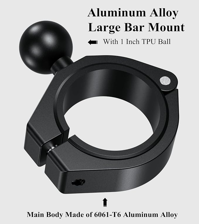 BRCOVAN Aluminum Alloy Large Bar Clamp Mount Base with 1'' TPU Ball (Pack of 2) - Image 2