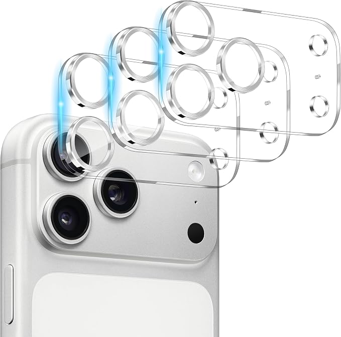 Dengduoduo 3 Pack Camera Lens Protector for iPhone 17 Pro Max, Tempered Glass, Ultra HD, 9H Hardness, Anti-Scratch, Case Friendly,[No Affect on Night Shots], Sliver by Dengduoduo