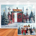 Winter Forest Backdrop Christmas Scene Background Snowy Xmas Tree Snowman Party Decorations Banner Photography Props 8x6ft Vinyl by XMJJKUF