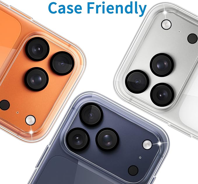 Dengduoduo 3 Pack Camera Lens Protector for iPhone 17 Pro Max, Tempered Glass, Ultra HD, 9H Hardness, Anti-Scratch, Case Friendly, Easy to Install [No Affect on Night Shots] - Image 6