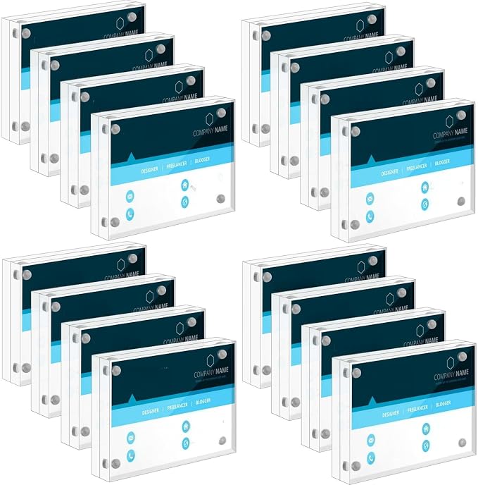 Kigley 8 Pcs 2.5 x 3.5 Inch Mini Acrylic Picture Frames, Clear Acrylic Photo Business Card Frame Desktop Display Double Sided Wallet Size Frame Freestanding Frames for Film Photos Cards Stamp by Kigley
