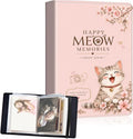 DEGDFSGR 4x6 Small Photo Album, 60 Pockets Holds 120 Photos | Slip-in pockets, black elastic band, portable for family, wedding, baby, travel photos, Pastel Pink Cherry Blossom Cat by Unknown
