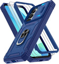 Gritup for Galaxy A16 5G Phone Case: Samsung-A16-Case with 2*Screen Protector, Magnetic Stand & Slide Camera Cover, Shock Proof Military-Grade para Galaxy A 16 Phone Cover, Blue by Gritup