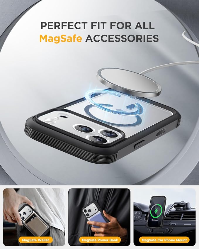 Miracase for iPhone 17 Pro Max Case with Privacy Screen Protector, Black | Compatible with MagSafe, 360° Full Body Protection, Full Camera Protection, Military-Grade Shockproof Phone Case 6.9" - Image 6