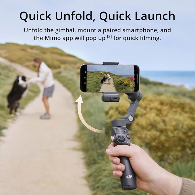 DJI Osmo Mobile 7P Gimbal Stabilizer for iPhone & Android, Native Tracking | Lighting, 3-Axis Phone Gimbal, Quick Launch, One-Tap Edit, Built-in Extension Rod & Tripod, 10hrs Use, Phone Charging - Image 4