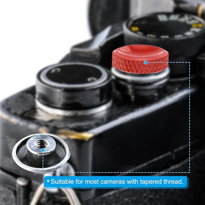 PATIKIL Camera Shutter Button, 3 Pack Soft Shutter Release Button Pure Copper Camera Button Carved Suitable for Nikon for Fujifilm for Leica DSLR/SLR Camera, Red Golden Black - Image 5