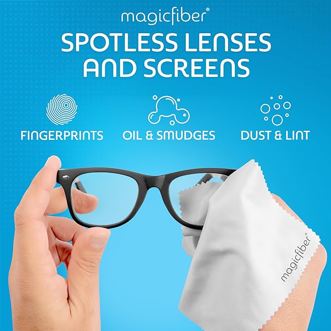 MagicFiber Microfiber Cleaning Cloth, Glasses Cleaner, Eyeglass Wipes, 6pk | Clean Eye Glasses, Lenses, Screens, Cameras, Sunglasses, Watches, Electronics, & More - Image 2