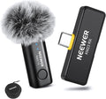 NEEWER Wireless Lavalier Microphone System for USB C, Compatible with iPhone 16 15 Samsung Android Phones, Noise Cancelling Mini Lav Omnidirectional Condenser Mic for Vlogging Live Streaming, KM23 by Neewer
