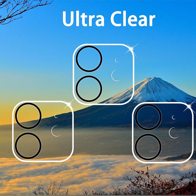 Dengduoduo 3 Pack Tempered Glass Camera Lens Protector for iPhone 12 6.1", Ultra HD, 9H Hardness, Anti-Scratch, Case Friendly, Easy to Install [No Affect on Night Shots] - Image 2