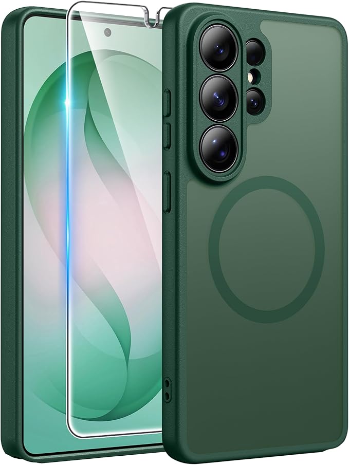 FNTCASE for Samsung Galaxy S26 Ultra Case, Compatible with Magsafe Green | Screen Protector, Full Camera Protection, Translucent Matte, 14FT Military Grade Drop Proof, Protective Phone Cover by FNTCASE