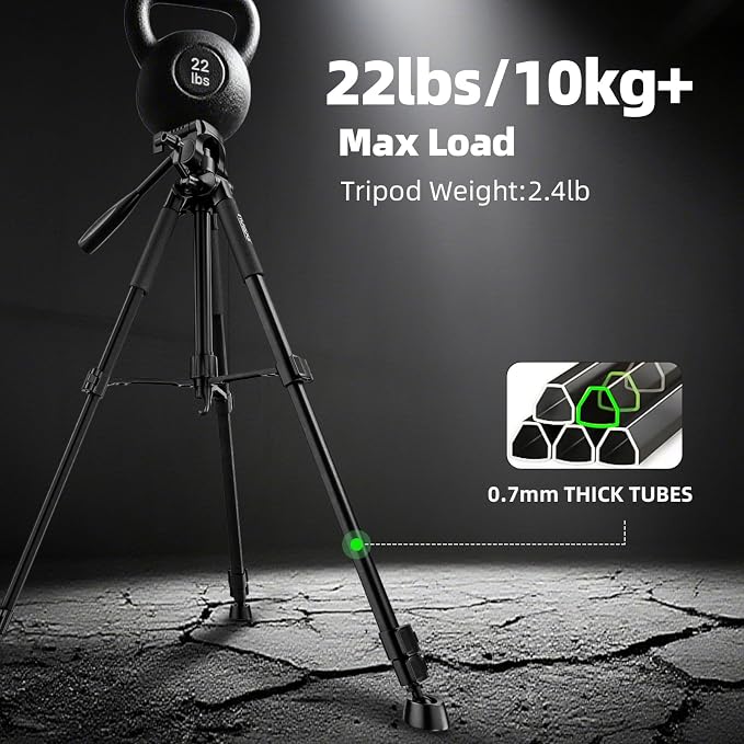 Huepar Tripod 50-inch Extendable Height Tripod Use with Laser Level, Point Lasers, Lazer Distance Measures, 1/4" and 5/8" Thread Mount for for Varieties Tools, Outdoor and Indoor T13A - Image 4