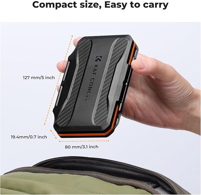 K&F CONCEPT 36 Slots Memory Card Case for SD Micro SD SDXC SDHC TF | Anti-Shock Carrying Storage Card Holder Water-Resistant for 24 Micro SD SDXC SDHC TF Cards and 12 SD SDXC SDHC Cards, PM03 - Image 6